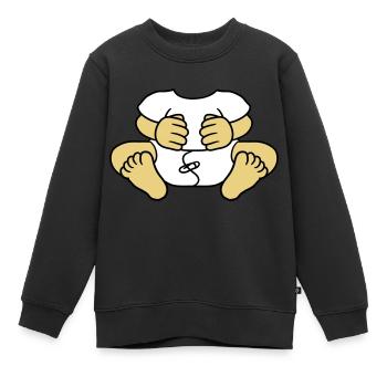 baby koerper lustig kind windel klein ohne kopf sc - Kinder Premium Organic Sweatshirt - Schwarz - Vorne - AI Model Kid Female (0cm)