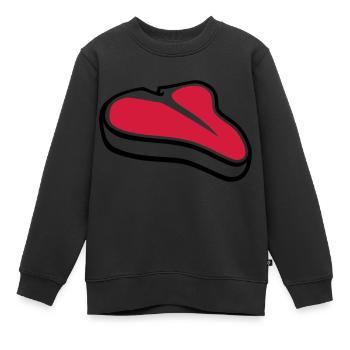Steak - Kinder Premium Organic Sweatshirt - Schwarz - Vorne - AI Model Kid Female (0cm)