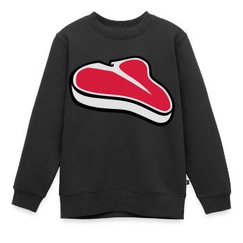 Steak - Kinder Premium Organic Sweatshirt - Schwarz - Vorne - AI Model Kid Female (0cm)