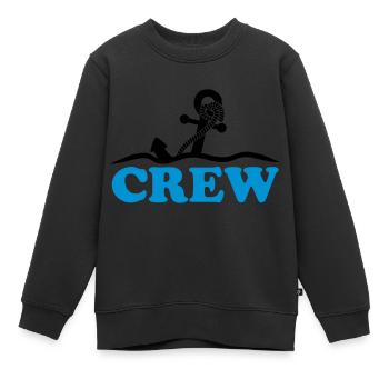 Ancre sous l'eau vagues conception d'équipage - Sweat Premium enfant bio - noir - Devant - AI Model Kid Female (0cm)