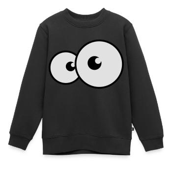 augen - Kinder Premium Organic Sweatshirt - Schwarz - Vorne - AI Model Kid Female (0cm)