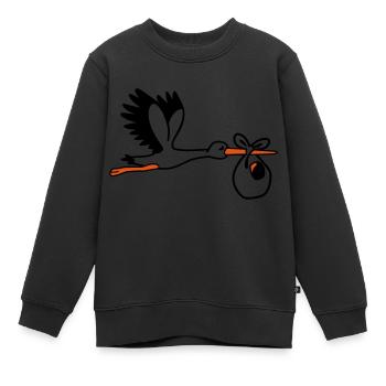 Cigogne - Sweat Premium enfant bio - noir - Devant - AI Model Kid Female (0cm)