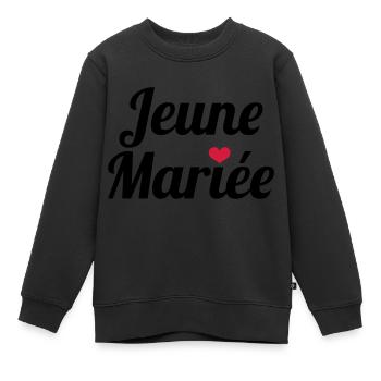Jeune Mariée - Sweat Premium enfant bio - noir - Devant - AI Model Kid Female (0cm)