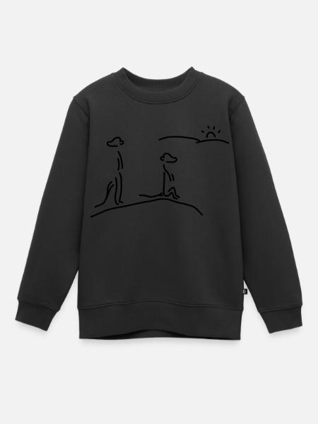 erdmännchen passen auf - Kinder Premium Organic Sweatshirt - Schwarz