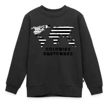 Bretagne colonies - Sweat Premium enfant bio - noir - Devant - AI Model Kid Female (0cm)
