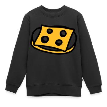 Käsebrot - V2 - Kinder Premium Organic Sweatshirt - Schwarz - Vorne - AI Model Kid Female (0cm)