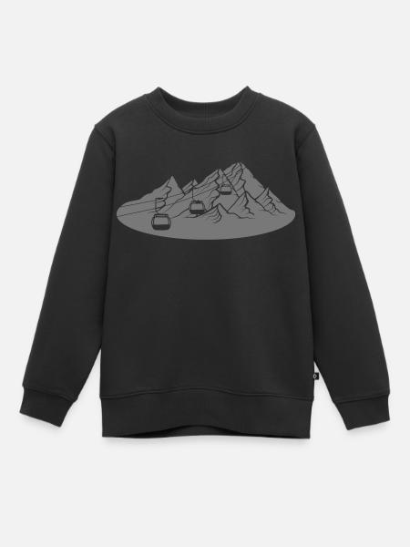 clipart schnee berge seilbahn gondel winter urlaub - Kinder Premium Organic Sweatshirt - Schwarz