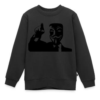 anonymous_01 - Sweat Premium enfant bio - noir - Devant - AI Model Kid Female (0cm)