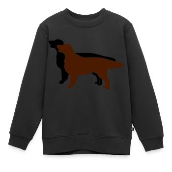 2 Flat Coated Retriever - Kinder Premium Organic Sweatshirt - Schwarz - Vorne - AI Model Kid Female (0cm)