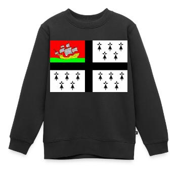Drapeau de Nantes - Sweat Premium enfant bio - noir - Devant - AI Model Kid Female (0cm)