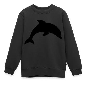 Delphin - Kinder Premium Organic Sweatshirt - Schwarz - Vorne - AI Model Kid Female (0cm)