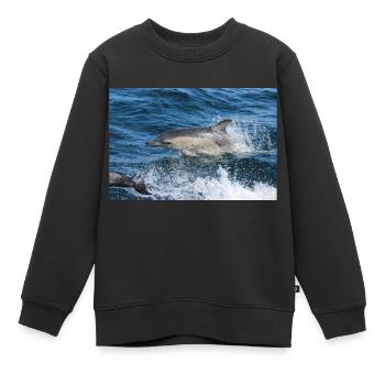 Delfin - Kinder Premium Organic Sweatshirt - Schwarz - Vorne - AI Model Kid Female (0cm)