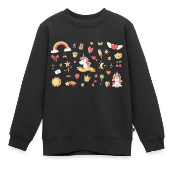 Set Einhorn Querformat - Kinder Premium Organic Sweatshirt - Schwarz - Vorne - AI Model Kid Female (0cm)