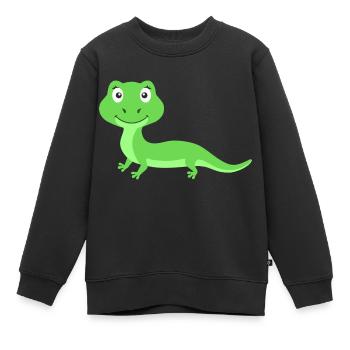hagedis - Kinder Premium sweater biologisch - zwart - Voor - AI Model Kid Female (0cm)