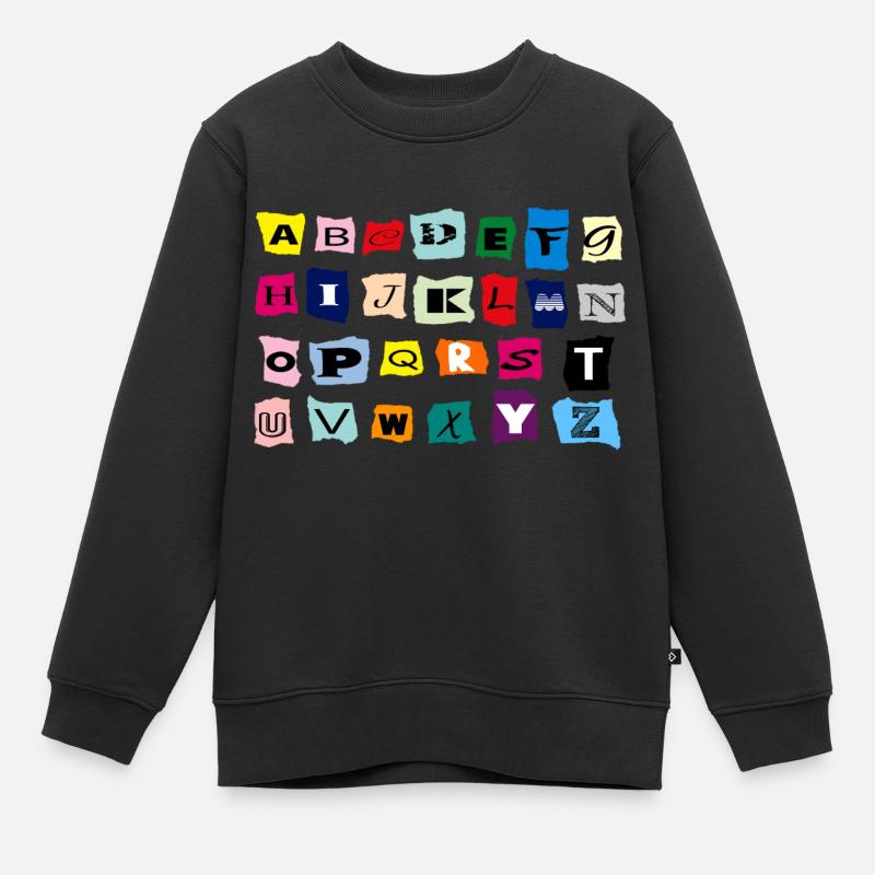 Alphabet - Kinder Premium Organic Sweatshirt - Schwarz