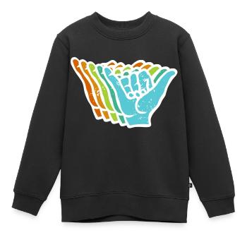 Shaka - Sweat Premium enfant bio - noir - Devant - AI Model Kid Female (0cm)