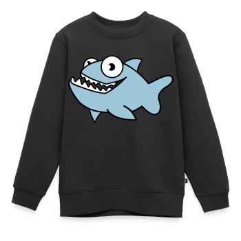 piranha 02 - Sweat Premium enfant bio - noir - Devant - AI Model Kid Female (0cm)