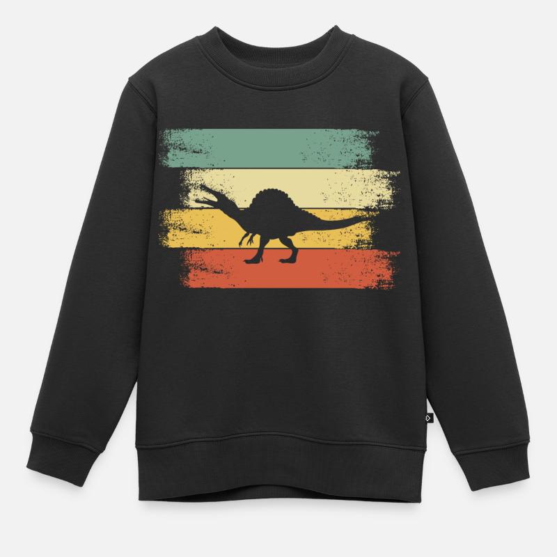 Dino Sohn Junge - Kinder Premium Organic Sweatshirt - Schwarz