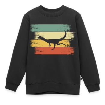 Dino - Kinder Premium Organic Sweatshirt - Schwarz - Vorne - AI Model Kid Female (0cm)