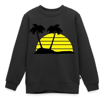 palmiers - Sweat Premium enfant bio - noir - Devant - AI Model Kid Female (0cm)