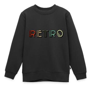 Rétro - Sweat Premium enfant bio - noir - Devant - AI Model Kid Female (0cm)