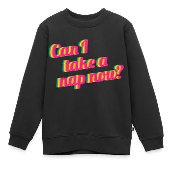 Can I take a nap now - Kinder Premium Organic Sweatshirt - Schwarz - Vorne - AI Model Kid Female (0cm)