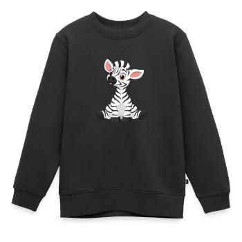 Zebra - Kinder Premium Organic Sweatshirt - Schwarz - Vorne - AI Model Kid Female (0cm)