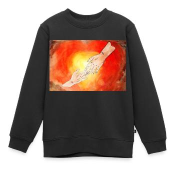 göttlicher Mundschutz - Kinder Premium Organic Sweatshirt - Schwarz - Vorne - AI Model Kid Female (0cm)
