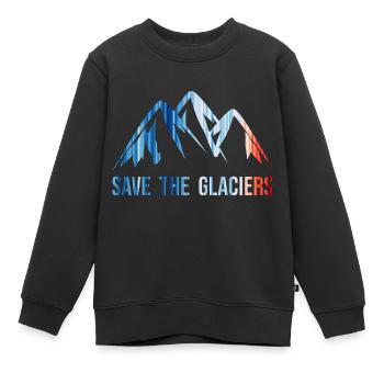SAVE THE GLACIERS - Warming Stripes - Klimawandel - Kinder Premium Organic Sweatshirt - Schwarz - Vorne - AI Model Kid Female (0cm)