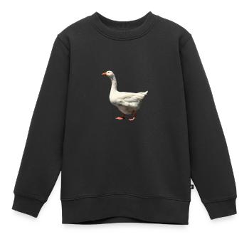 Gans - Kinder Premium Organic Sweatshirt - Schwarz - Vorne - AI Model Kid Female (0cm)