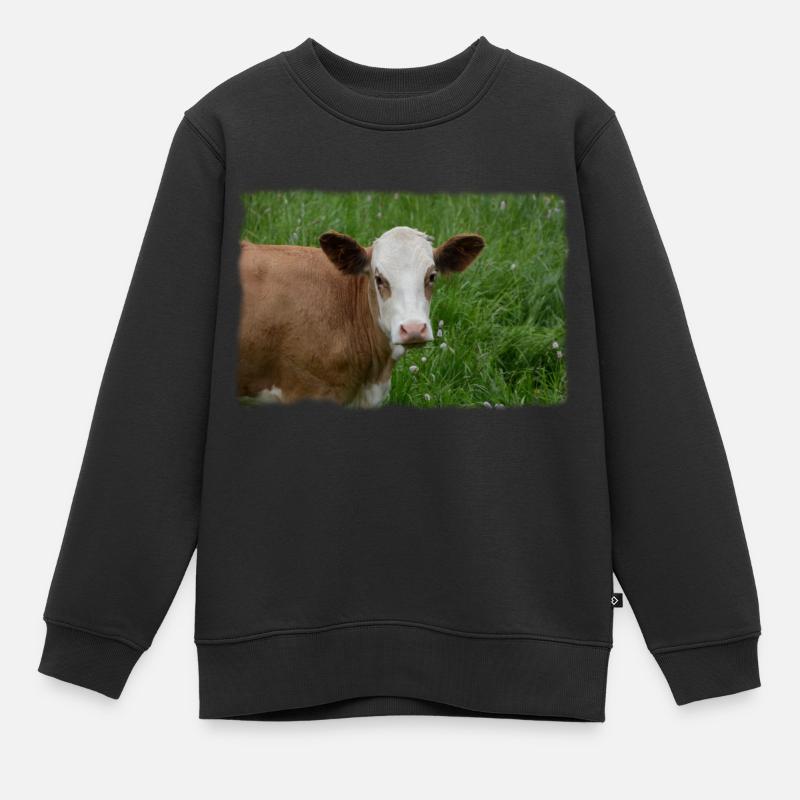 La vache - Sweat Premium enfant bio - noir