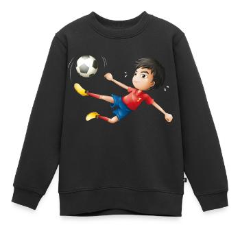 Soccer - Kinder Premium Organic Sweatshirt - Schwarz - Vorne - AI Model Kid Female (0cm)