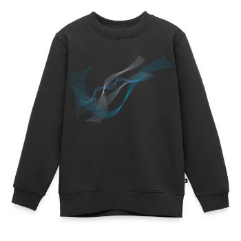 blaue Welle - Kinder Premium Organic Sweatshirt - Schwarz - Vorne - AI Model Kid Female (0cm)