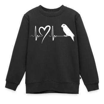 Oiseau perruche perruche perruche - Sweat Premium enfant bio - noir - Devant - AI Model Kid Female (0cm)
