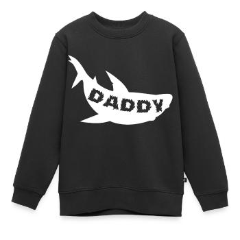 papa - Sweat Premium enfant bio - noir - Devant - AI Model Kid Female (0cm)