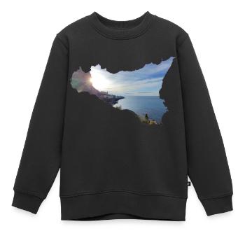 Cefalu in Sizilien (Sizilien, Italien) - Kinder Premium Organic Sweatshirt - Schwarz - Vorne - AI Model Kid Female (0cm)