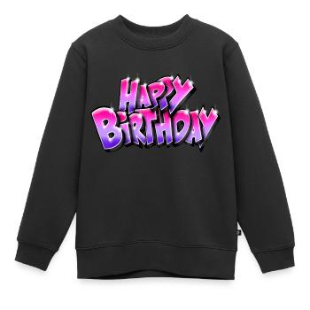 Graffiti Happy Birthday - Sweat Premium enfant bio - noir - Devant - AI Model Kid Female (0cm)
