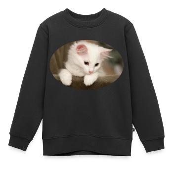 Kätzchen - Kinder Premium Organic Sweatshirt - Schwarz - Vorne - AI Model Kid Female (0cm)
