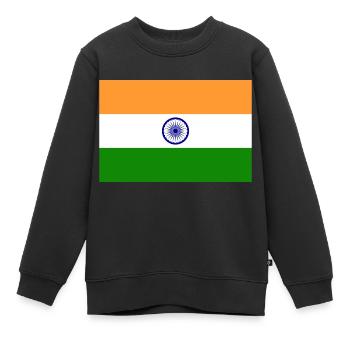 India flag - Sweat Premium enfant bio - noir - Devant - AI Model Kid Female (0cm)
