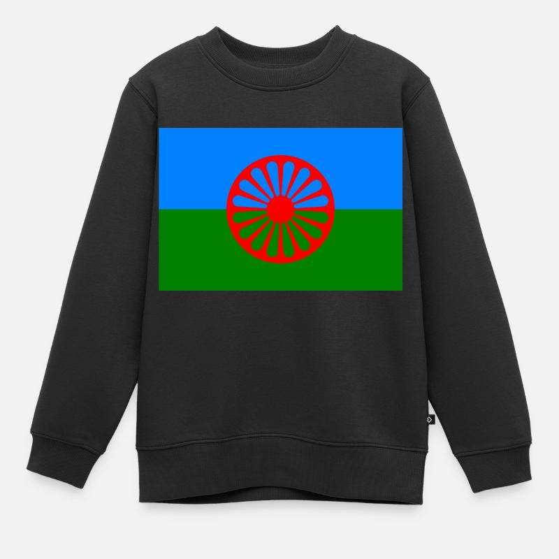 Drapeau du peuple rom - Sweat Premium enfant bio - noir