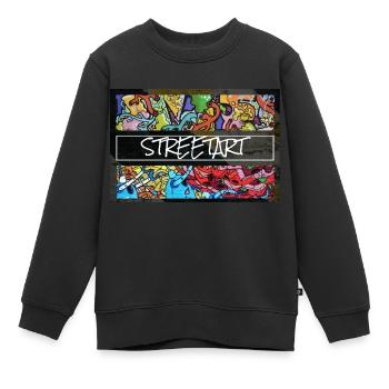 Collage streetart - Sweat Premium enfant bio - noir - Devant - AI Model Kid Female (0cm)