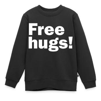 Câlins gratuits - Sweat Premium enfant bio - noir - Devant - AI Model Kid Female (0cm)