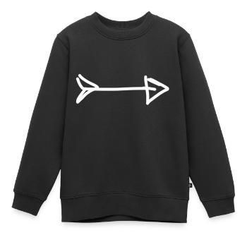 Flèche - Sweat Premium enfant bio - noir - Devant - AI Model Kid Female (0cm)