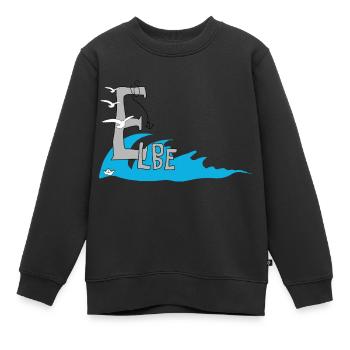 Elbe - Kinder Premium Organic Sweatshirt - Schwarz - Vorne - AI Model Kid Female (0cm)