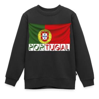 portugal - Kinder Premium Organic Sweatshirt - Schwarz - Vorne - AI Model Kid Female (0cm)