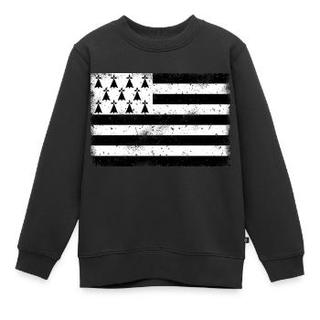 Bretagne VINTAGE - Sweat Premium enfant bio - noir - Devant - AI Model Kid Female (0cm)
