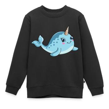 Narwal - Kinder Premium Organic Sweatshirt - Schwarz - Vorne - AI Model Kid Female (0cm)