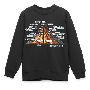Vulkan - Kinder Premium Organic Sweatshirt - Schwarz - Vorne - AI Model Kid Female (0cm)