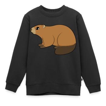 Murmeltier - Kinder Premium Organic Sweatshirt - Schwarz - Vorne - AI Model Kid Female (0cm)