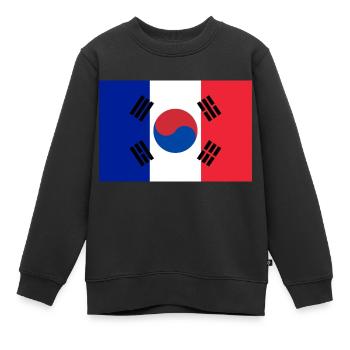 Frankreich Korea - Kinder Premium Organic Sweatshirt - Schwarz - Vorne - AI Model Kid Female (0cm)